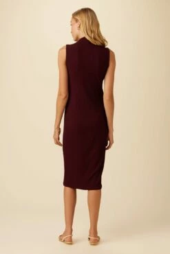 Lux Paris Rib Midi Dress - Plum -AMOUR VERT Sales 3002R1 SL Lux Plum 3