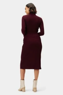 Gadot Paris Rib Skirt - Plum -AMOUR VERT Sales 3800R1 Lux Turtleneck Plum 3