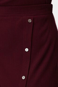Gadot Paris Rib Skirt - Plum -AMOUR VERT Sales 3800R1 Lux Turtleneck Plum 5