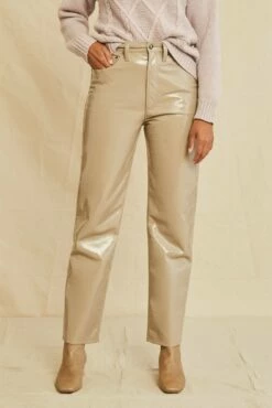 AGOLDE Recycled Leather 90s Pinch Waist Jean - Quail Patent