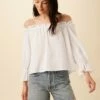 Valerie Off-Shoulder Cotton Blouse - White -AMOUR VERT Sales 4030 Valerie White 1