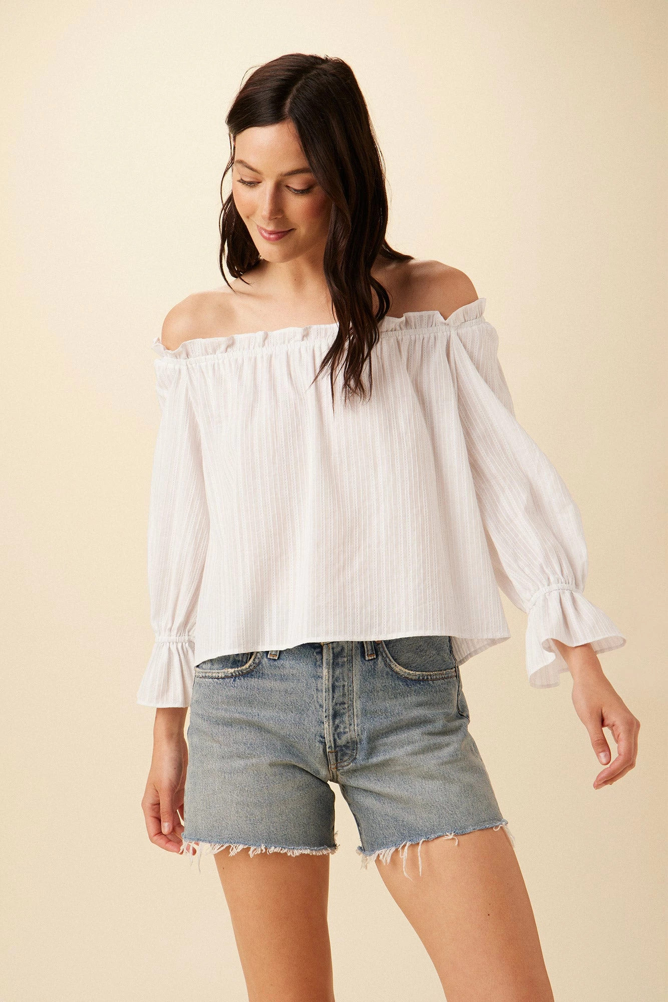 Valerie Off-Shoulder Cotton Blouse - White 3 Valerie Off-Shoulder Cotton Blouse - White