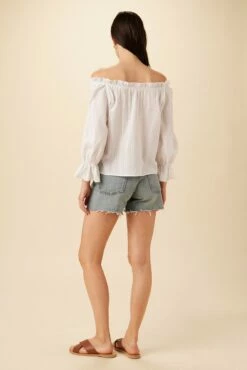 Valerie Off-Shoulder Cotton Blouse - White 8 Valerie Off-Shoulder Cotton Blouse - White -AMOUR VERT Sales 4030 Valerie White 3