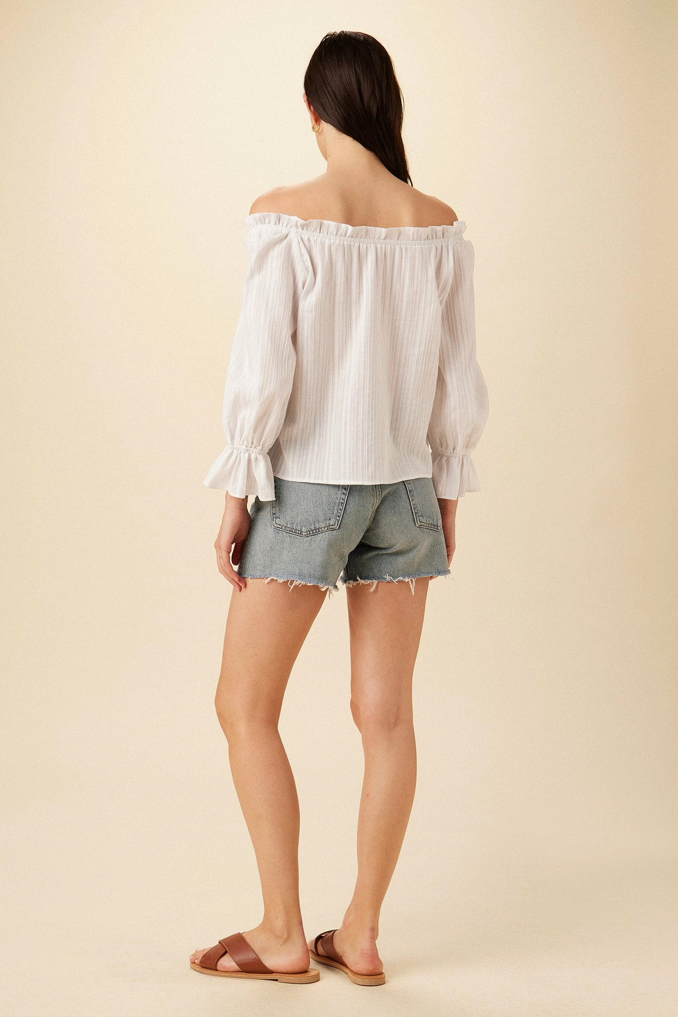 Valerie Off-Shoulder Cotton Blouse - White 5 Valerie Off-Shoulder Cotton Blouse - White - Image 3