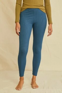 Magda Paris Rib Leggings - Azure
