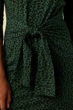 Colombe 3/4 Sleeve Reverie Knit Dress - Forest Leopard -AMOUR VERT Sales 6054 3 4 Slv Colombe Forest Leopard 4