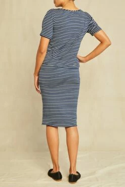 Yuma Dream Knit Skirt - Navy Natural -AMOUR VERT Sales 6089 Yuma Amsterdam Stripe Navy Natural 2535 web 9895a00f 9d11 461e 988e 9d5508476c33