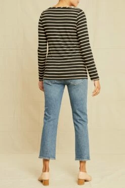 Francoise Long Sleeve Tee - Black And Rose -AMOUR VERT Sales 7045 Francoise Harbor Stripe Black Rose 2652 web 328d0b14 62ea 4239 b5ed d404287a4a40