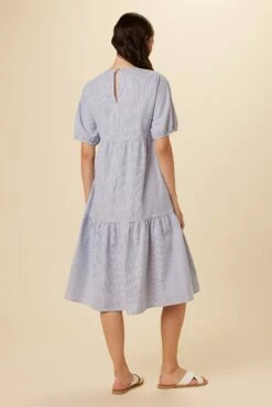 Adele Upcycled Midi Dress - Navy White Stripe 8 Adele Upcycled Midi Dress - Navy White Stripe -AMOUR VERT Sales 7543 Adele Navy White Stripe 3