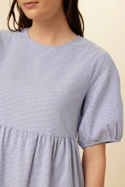 Adele Upcycled Midi Dress - Navy White Stripe 9 Adele Upcycled Midi Dress - Navy White Stripe -AMOUR VERT Sales 7543 Adele Navy White Stripe 4