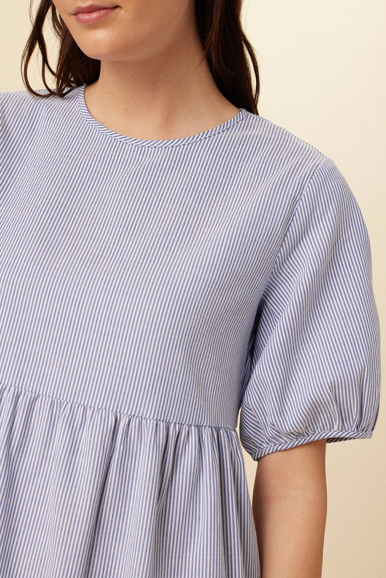 Adele Upcycled Midi Dress - Navy White Stripe 6 Adele Upcycled Midi Dress - Navy White Stripe - Image 4