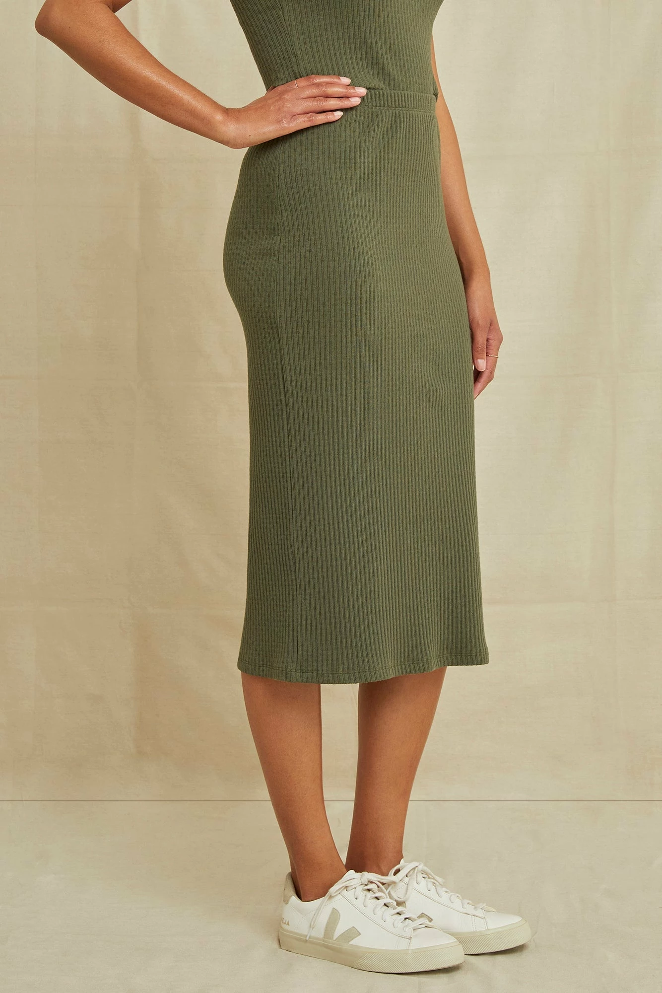 Sloane Pointelle Rib Skirt - Calla Green 4 Sloane Pointelle Rib Skirt - Calla Green - Image 2