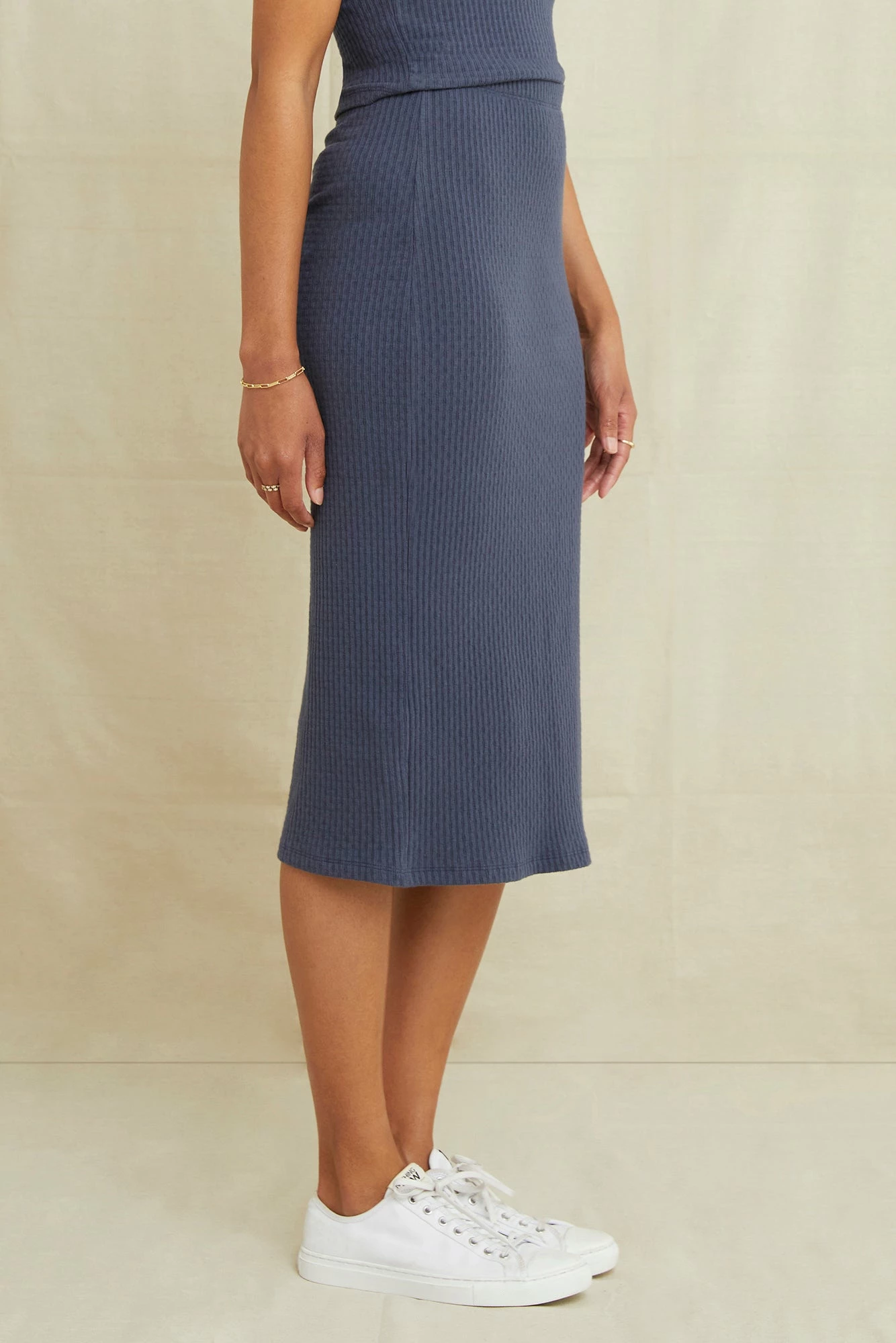 Sloane Pointelle Rib Skirt - Pacific Blue 4 Sloane Pointelle Rib Skirt - Pacific Blue - Image 2