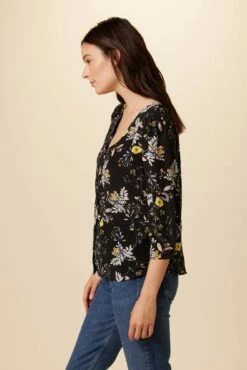 Heidi Washable Silk Blouse - French Jardin Black -AMOUR VERT Sales 7904 Heidi French Jardin Black 2