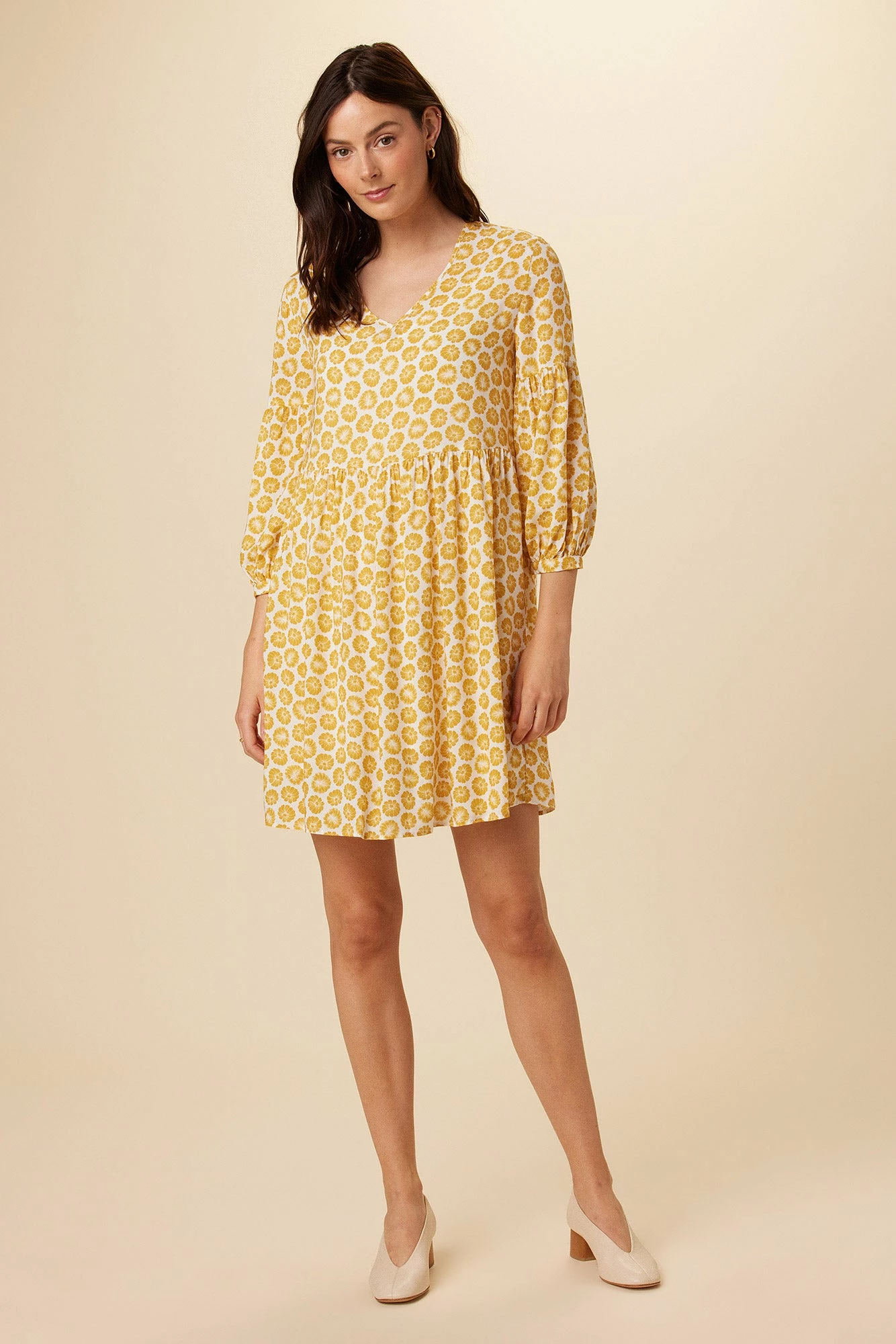 Shailene Ecovero Dress - Calico Sunflower 3 Shailene Ecovero Dress - Calico Sunflower