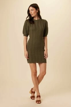 Bella Organic Cotton Dress - Calla Green