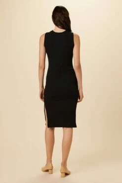 Leah Paris Rib Dress - Black -AMOUR VERT Sales 7916 Leah Black 3