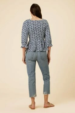 Berenice Reverie Knit Blouse - Calico Navy -AMOUR VERT Sales 7920 Berenice Calico Navy 3