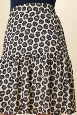 Francesca Ecovero Skirt - Calico Navy -AMOUR VERT Sales 7931 Francesca Calico Navy 4