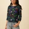 Martina Ecovero Blouse - Stella Floral Navy -AMOUR VERT Sales 7936 Martina Stella Navy 1