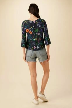 Martina Ecovero Blouse - Stella Floral Navy -AMOUR VERT Sales 7936 Martina Stella Navy 3