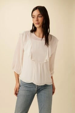 Catalina Cottonseed Cupro Blouse - White