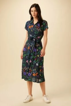 Joyce Ecovero Midi Dress - Stella Floral Navy