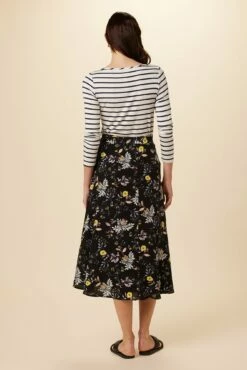 Blaze Washable Silk Wrap Skirt - French Jardin Black -AMOUR VERT Sales 7965 Blaze Wrap French Jardin Black 3