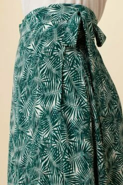 Blaze Washable Silk Wrap Skirt - Green Palm -AMOUR VERT Sales 7965 Wrap Blaze Green Palm 5