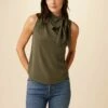 Leyna Washable Silk Blouse - Olive 2 Leyna Washable Silk Blouse - Olive -AMOUR VERT Sales 7983 Leyna Olive 1