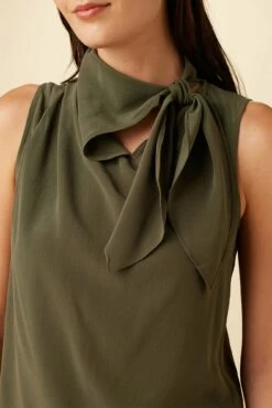 Leyna Washable Silk Blouse - Olive -AMOUR VERT Sales 7983 Leyna Olive 4