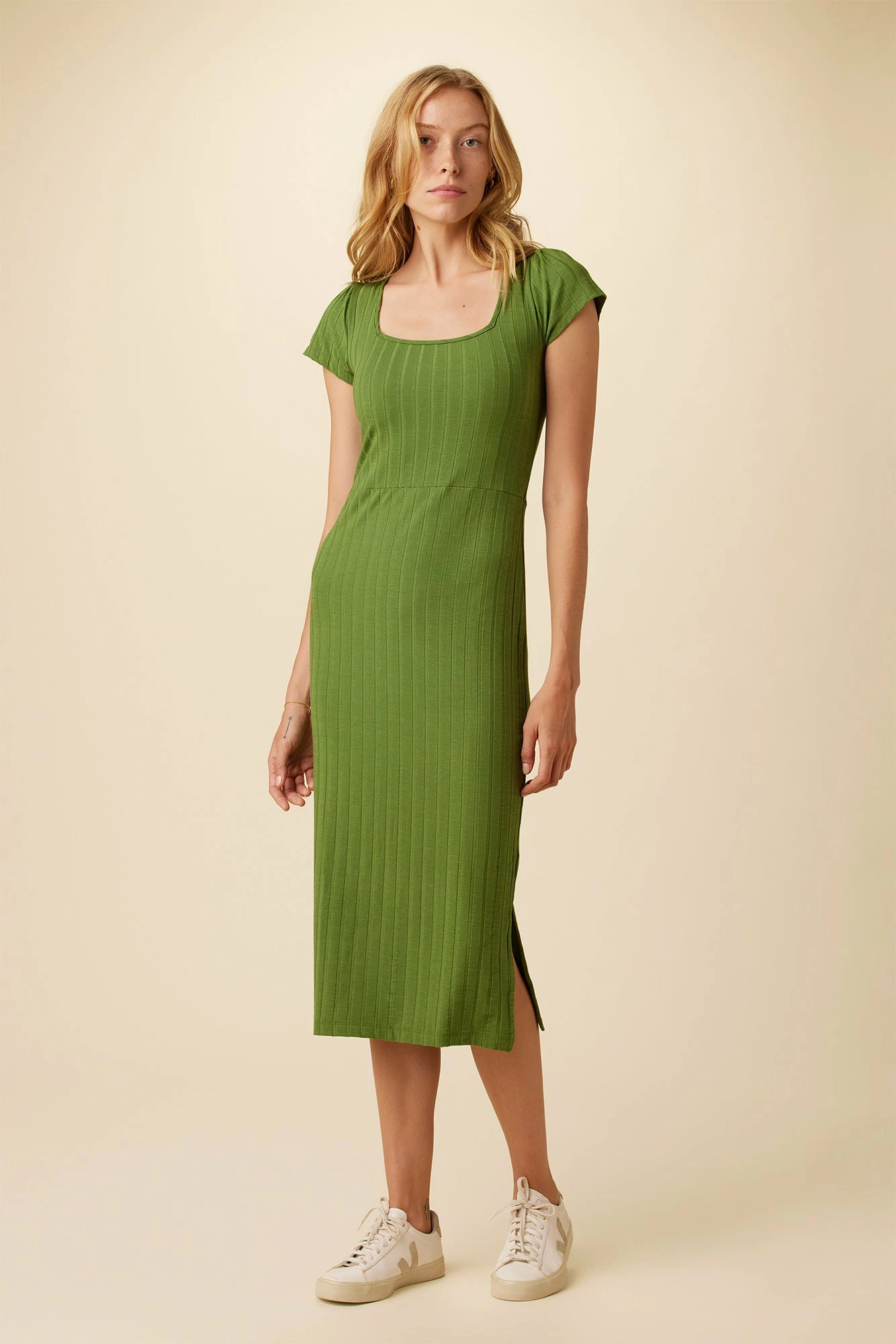 Cleo Provence Rib Dress - Pear 3 Cleo Provence Rib Dress - Pear