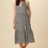 Leigh Ecovero Dress - Calico Navy -AMOUR VERT Sales 8136 Leigh Calico Navy 1