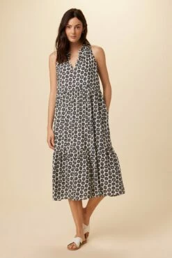 Leigh Ecovero Dress - Calico Navy