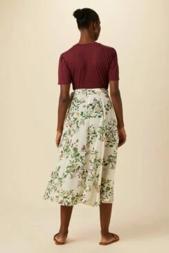 Flora Washable Silk Wrap Skirt - Silverwood Floral -AMOUR VERT Sales 8327 Flora Silverwood Floral 3