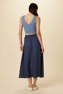 Blaze Tencel Midi Skirt - Indigo -AMOUR VERT Sales 9312 Blaze In3