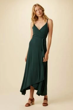Astrida Maxi Wrap Dress - Darkest Spruce