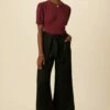 Eldora Tencel Wide Leg Pant - Black -AMOUR VERT Sales 9360 Eldora Black 4