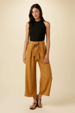 Eldora Tencel Wide Leg Pant - Camel