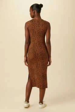 Cornelia Reverie Knit Dress - Almond Leopard Print -AMOUR VERT Sales 9363 Cornelia Almond Leopard 3