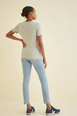 Talin Dream Rib Tee -AMOUR VERT Sales 9367 Talin Heather Grey 2145 web