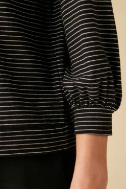 Issa Raglan Slub Tee - Gigi Black Stripe -AMOUR VERT Sales 9400 Issa Slub Gigi Stripe Black 4