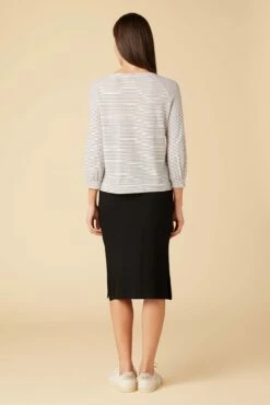 Issa Raglan Slub Tee - Gigi White Stripe -AMOUR VERT Sales 9400 Issa Slub Gigi Stripe White 3