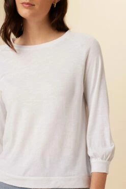 Issa Raglan Slub Tee - White Slub -AMOUR VERT Sales 9400 Issa Slub White 4