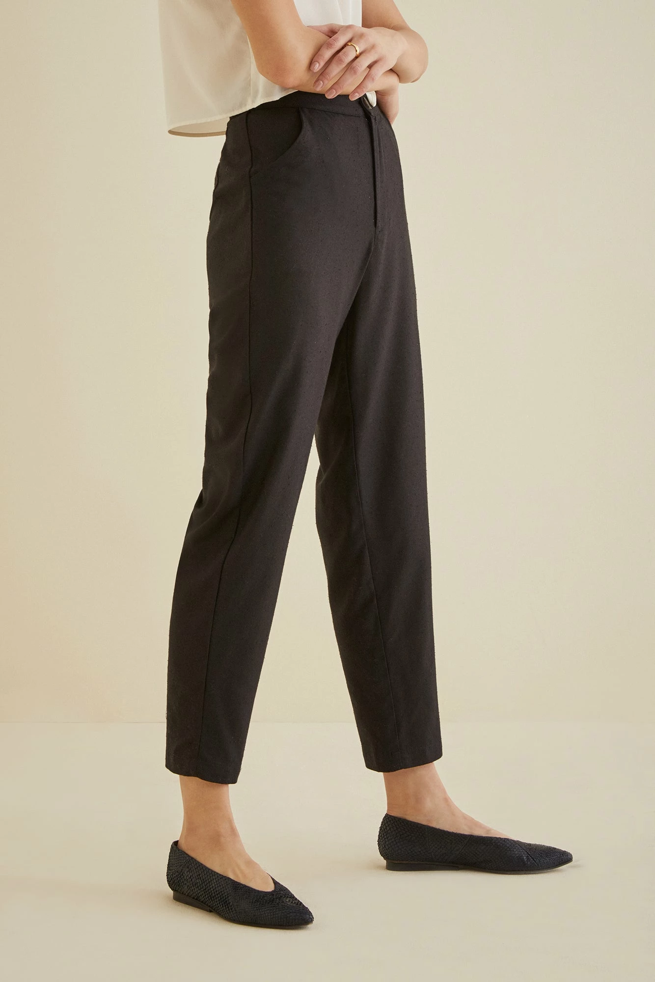 Dava Silk Noil Pants - Navy - ReAmour 6 Dava Silk Noil Pants - Navy - ReAmour - Image 4