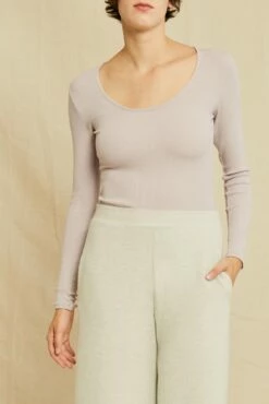 Itana Long Sleeve Dream Rib Tee - Dawn