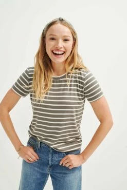 Berkeley Dream Knit Tee - Harbor Vetiver Stripe -AMOUR VERT Sales 9493 Berkeley Harbor Stripe Vetiver 0682 web ff16046e 9adb 4e15 96e7 714cf403bd79