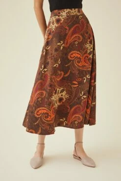 Blaze Washable Silk Skirt - Paisley