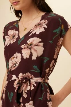 Cindra Washable Silk Midi Dress - Paysage Sepia -AMOUR VERT Sales 9674 Cindra Paysage Sepia 4