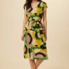 Cindra Washable Silk Midi Dress - Piazza 2 Cindra Washable Silk Midi Dress - Piazza -AMOUR VERT Sales 9674 Cindra Piazza 1